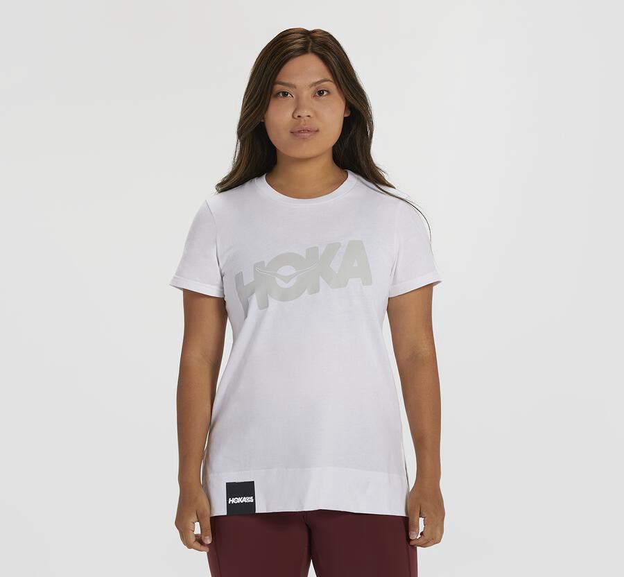 Camisa Hoka One One Mujer - Brand - Blancas - UGA694872